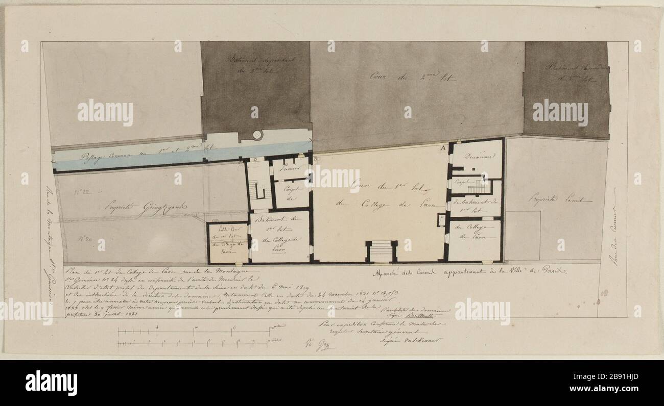 Carte d'une partie du Collège de Laon Banque D'Images