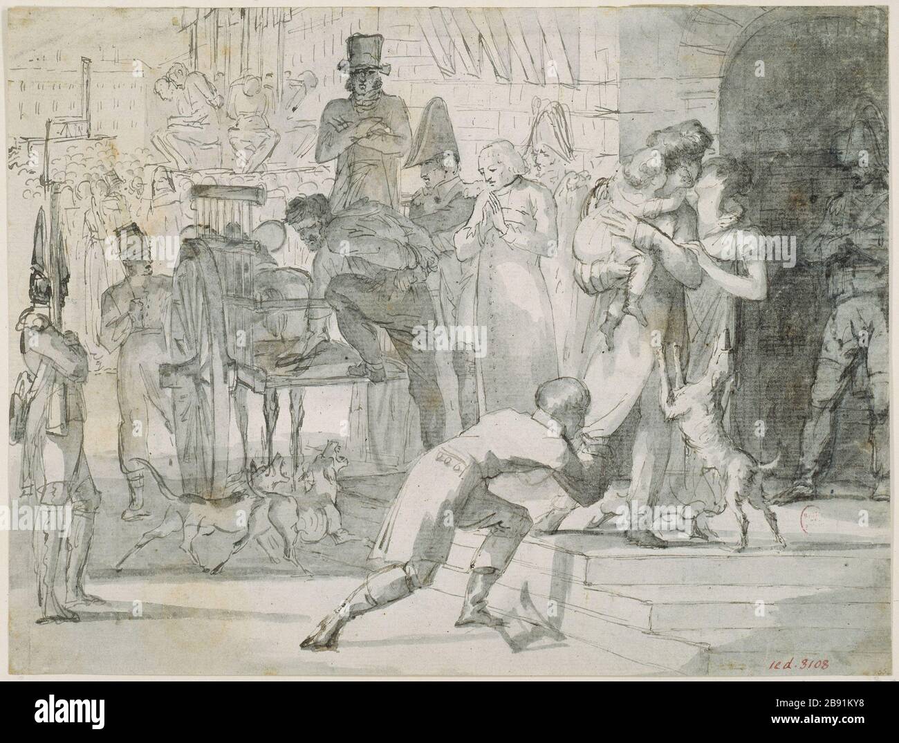 PARIS - DÉPART POUR HUNG 'le Départ pour la guillotine'. Anonyme, XVIIIème siècle. Dessert. Paris, musée Carnavalet. Banque D'Images