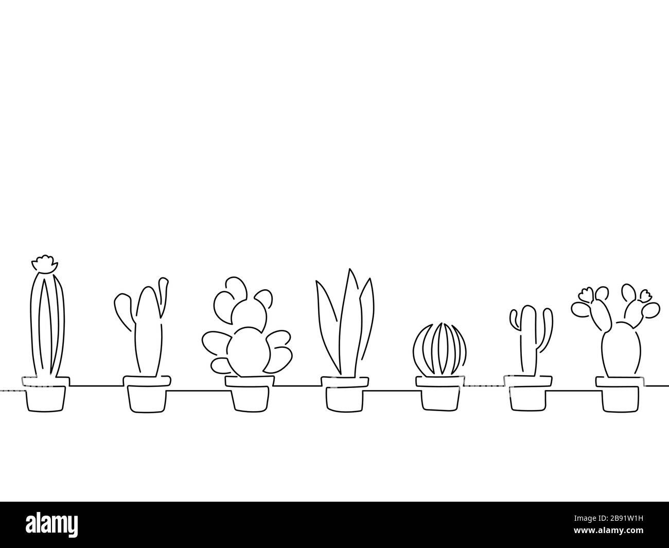 Dessin au trait cactus Banque d'images noir et blanc - Page 3 - Alamy