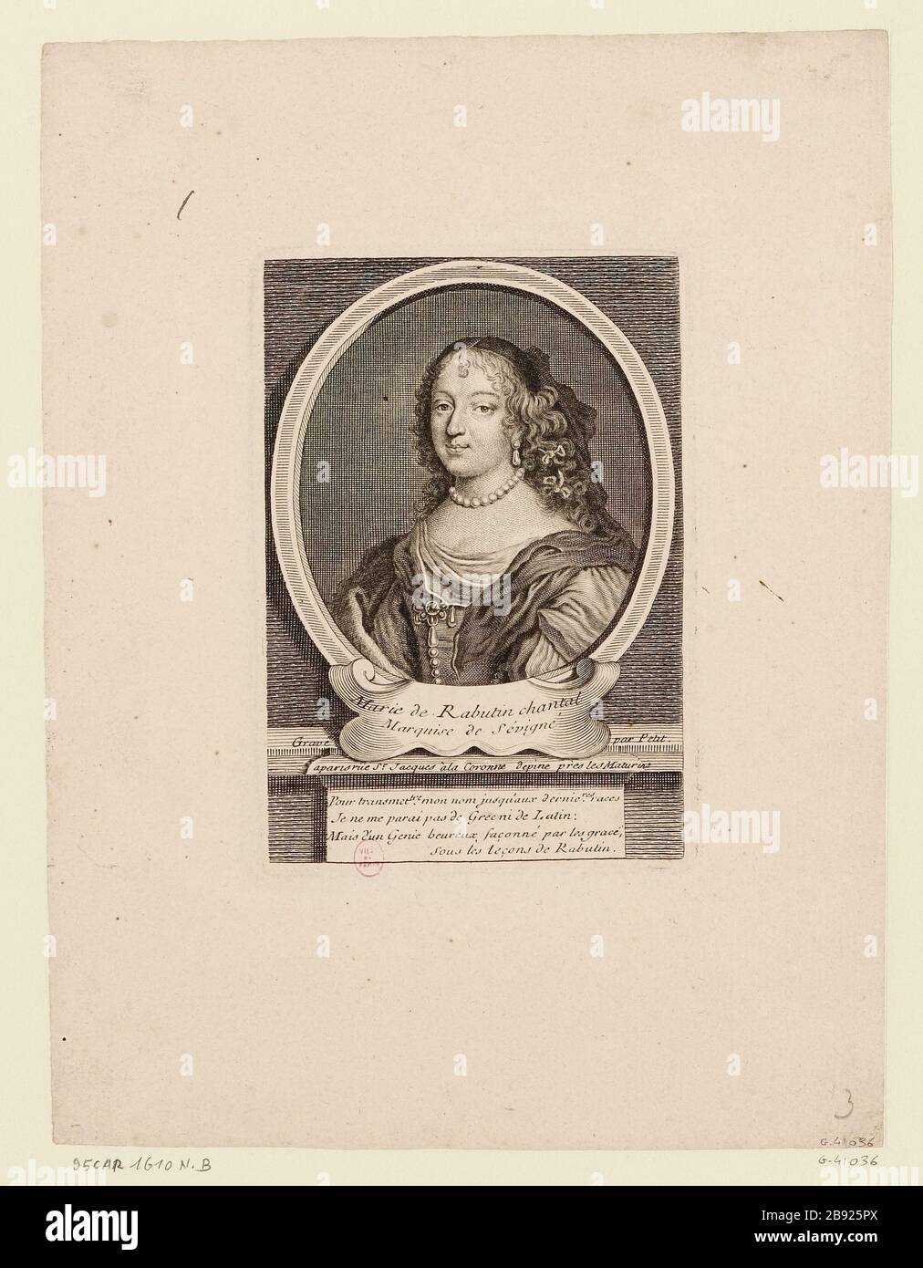 Marie Chantal de Rabutin / Marquise de Sévigné Banque D'Images