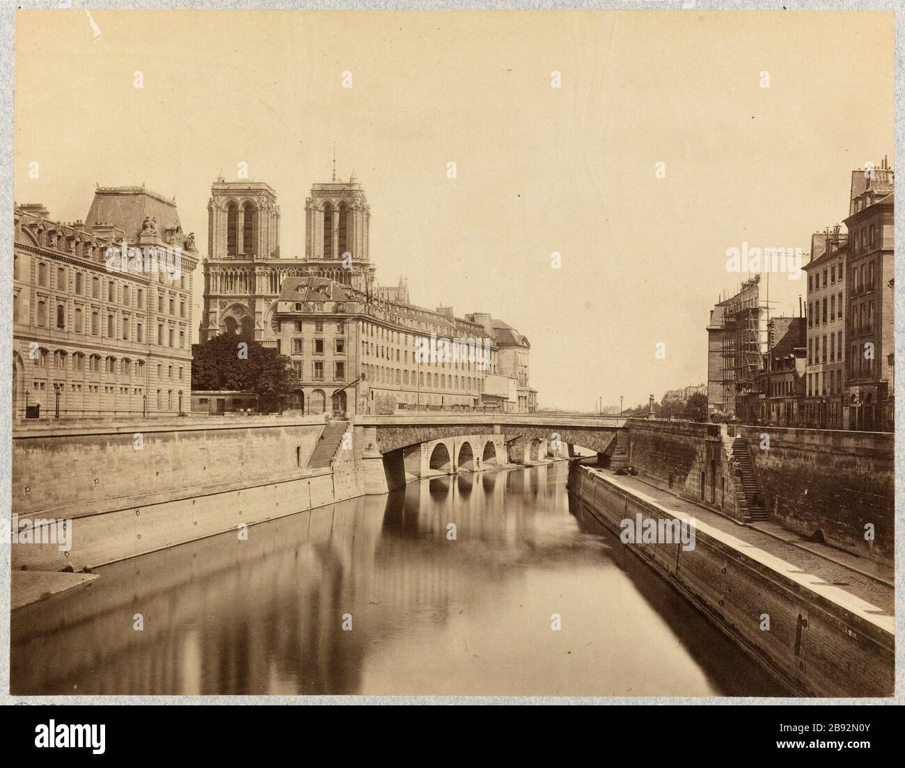Quai New-Market, 4ème arrondissement, Paris Quai du marché-neuf. Paris (IVème arr.). Photographie anonyme. Rage sur papier alluminé. Paris, musée Carnavalet. Paris, musée Carnavalet. Banque D'Images