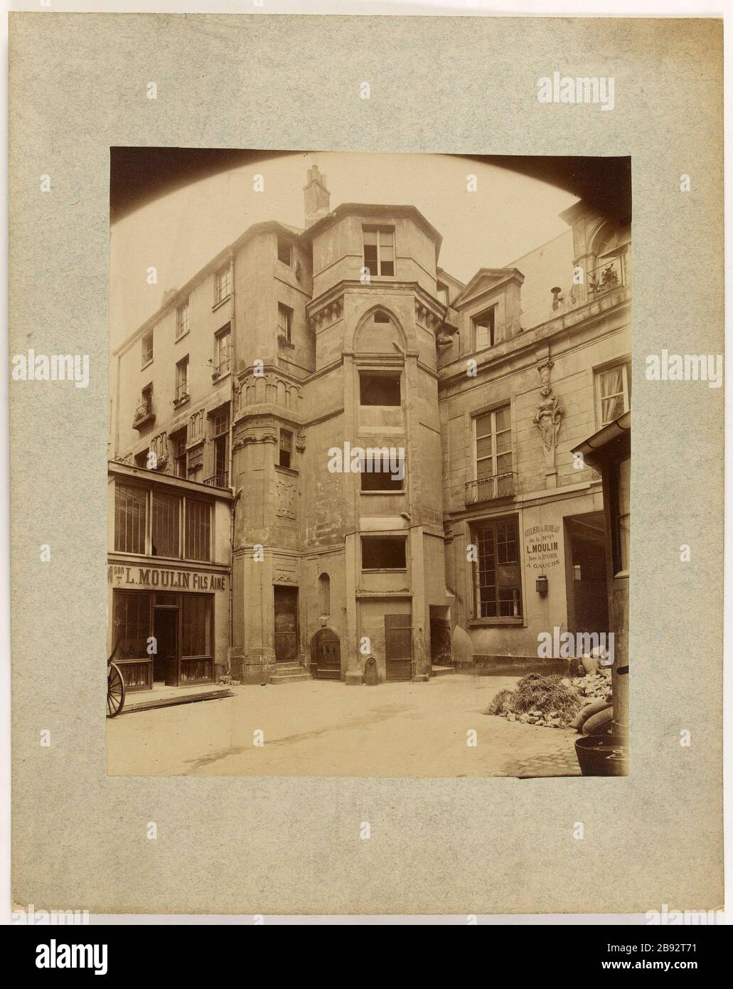 Chanoinesse. Vue sur une cour, Paris [?] Anonyme. Chanoinesse. 'Vue d'une cour supérieure, Paris [?]'. Paris, musée Carnavalet. Banque D'Images