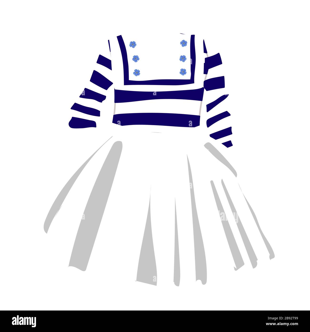 Robe Tendance Pour Petites Filles Robe Dans Un Style Marin Rayures Costume De Bebe Uniforme De Marin Illustration Vectorielle Isolee Sur Un Image Vectorielle Stock Alamy