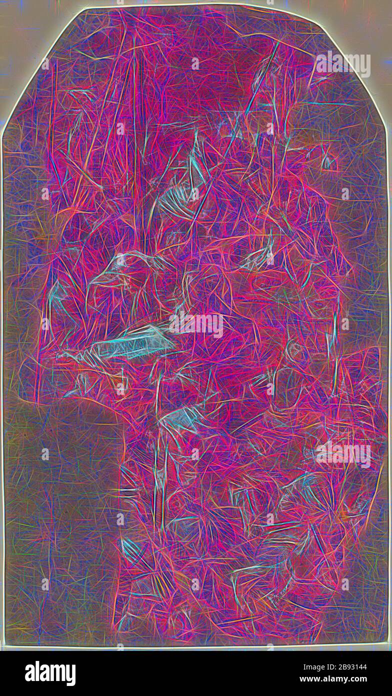 Calvary (fragment), bouée de poisson, dessin au stylo ou à la brosse en noir, accentué avec du blanc, sur un matériau transparent (gélatine), de nombreux fragments juxtaposés, sur papier teinté brunâtre, fixe, feuille : 24,6 x 14,7 cm (masse la plus importante du porteur d'images), non marqué, Albrecht Dürer, (Kopie / copie), Nürnberg 1471–1528 Nürnberg, repensé par Gibon, design de gaie chaleureuse et gaie de luminosité et de rayons de lumière radiance. L'art classique réinventé avec une touche moderne. La photographie inspirée du futurisme, qui embrasse l'énergie dynamique de la technologie moderne, du mouvement, de la vitesse et révolutionne la culture. Banque D'Images