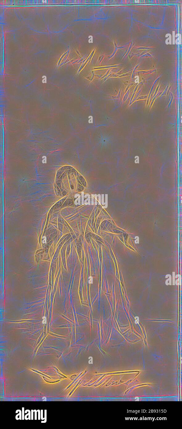 Chanteur, (c. 1850-1860), crayon, feuille: 17,3 x 8 cm, O. r., inscrit au crayon: S ingt v d sone [n avec barre transversale au-dessus], derrière lui avec blanc, tampon, avec ombre portée, Carl Spitzweg, München 1808–1885 München, repensé par Gibon, design de glanissement chaud et de rayons de lumière. L'art classique réinventé avec une touche moderne. La photographie inspirée du futurisme, qui embrasse l'énergie dynamique de la technologie moderne, du mouvement, de la vitesse et révolutionne la culture. Banque D'Images