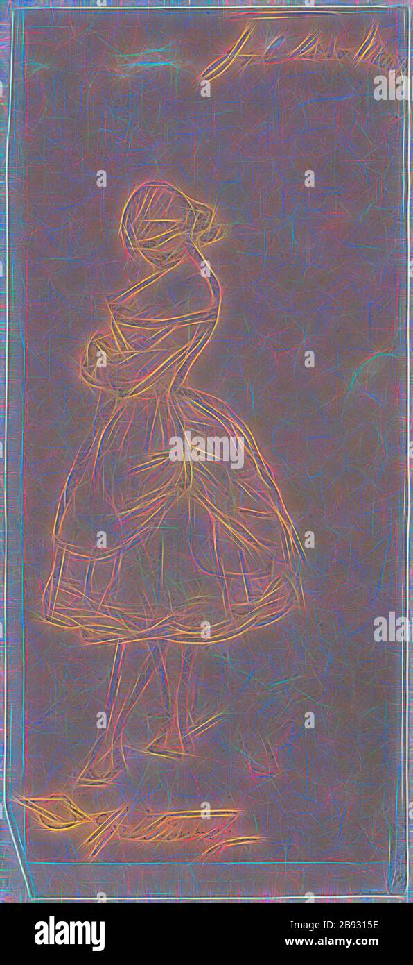 La danseuse Rosa Martin, crayon, feuille: 18,6 x 8,4 cm (plus grande masse), O. r., inscrite au crayon: FRL Rosa Martin, Carl Spitzweg, München 1808–1885 München, repensée par Gibon, design de glanissement chaleureux et gai de luminosité et de rayons de lumière radiance. L'art classique réinventé avec une touche moderne. La photographie inspirée du futurisme, qui embrasse l'énergie dynamique de la technologie moderne, du mouvement, de la vitesse et révolutionne la culture. Banque D'Images