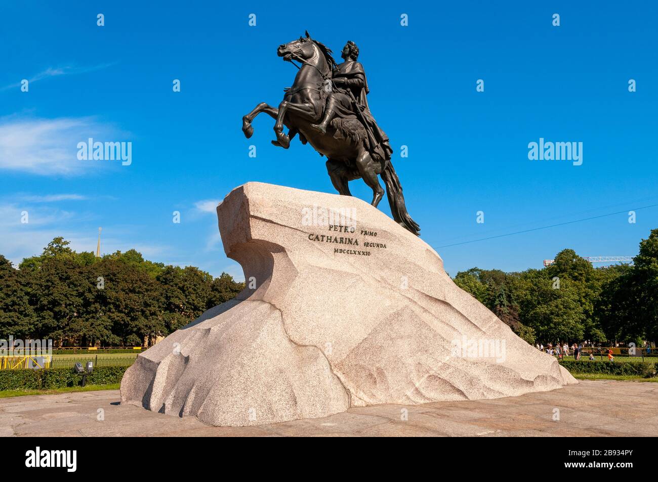 Le cavalier de bronze statue de Pierre le Grand, Saint-Pétersbourg, Russie Banque D'Images