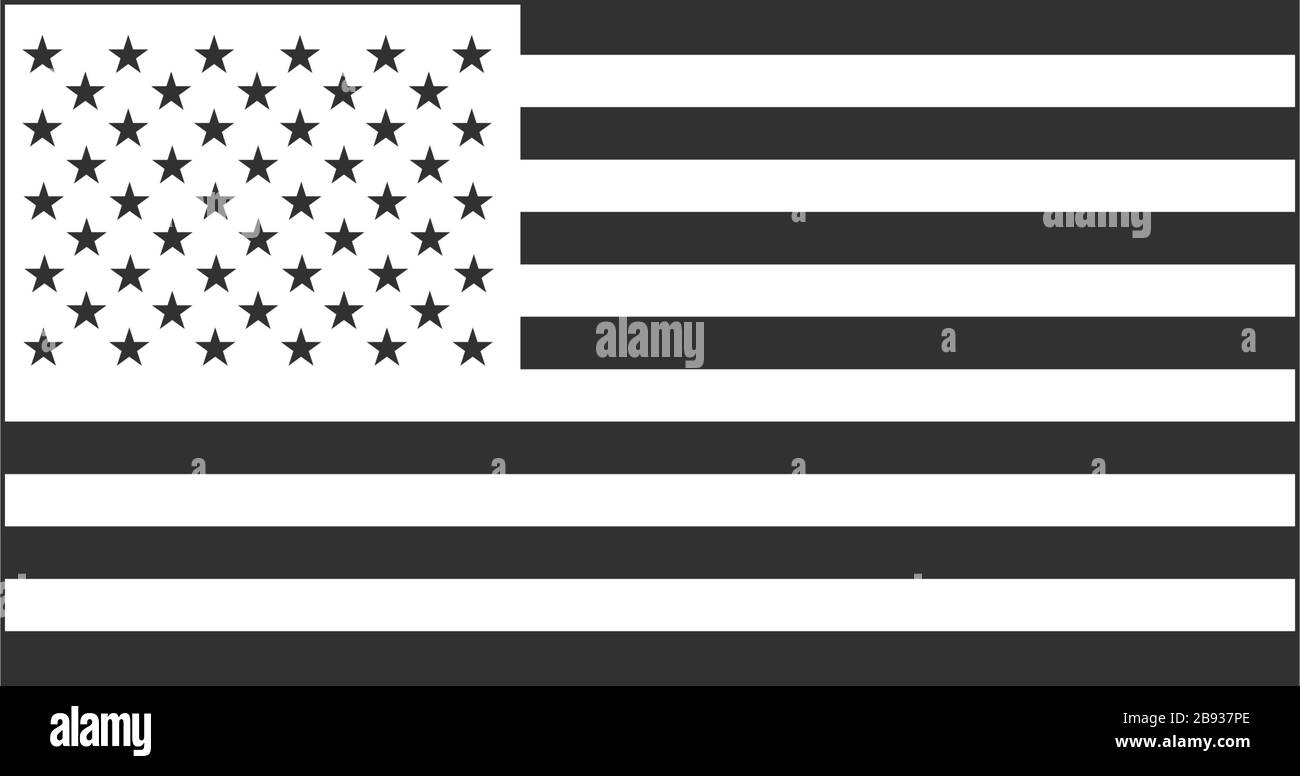 Drapeau américain noir. Illustration vectorielle de stock isolée sur fond blanc. Illustration de Vecteur