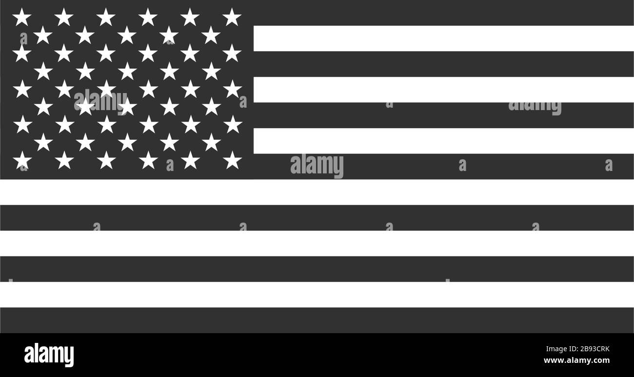 Drapeau américain noir. Illustration vectorielle de stock isolée sur fond blanc. Illustration de Vecteur