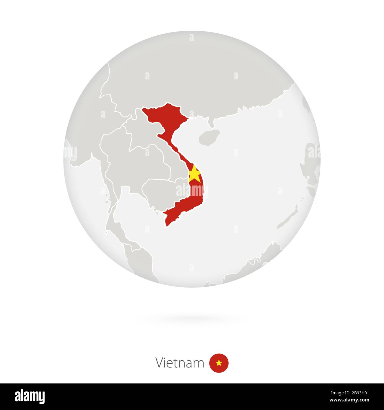 Carte du Vietnam et du drapeau national dans un cercle. Vietnam carte contour avec drapeau. Illustration vectorielle. Illustration de Vecteur