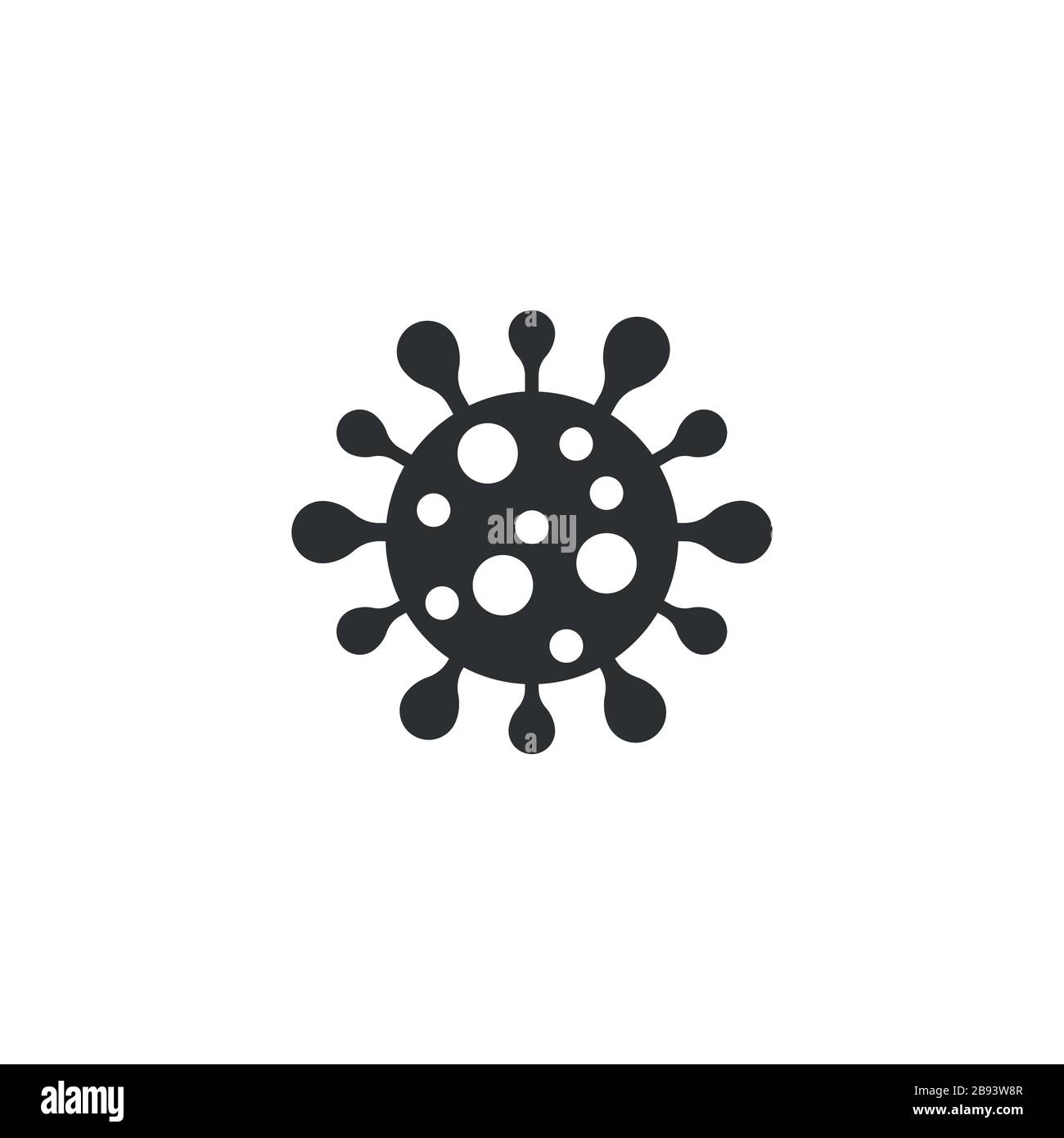 Bactérie du coronavirus icône de cellule, 2019-nCoV Novel bactérie du coronavirus. Pas d'infection et d'arrêt des concepts de coronavirus. Dangereuse cellule de coronavirus en Chine, Wuhan. Icône vecteur isolé eps 10 Illustration de Vecteur