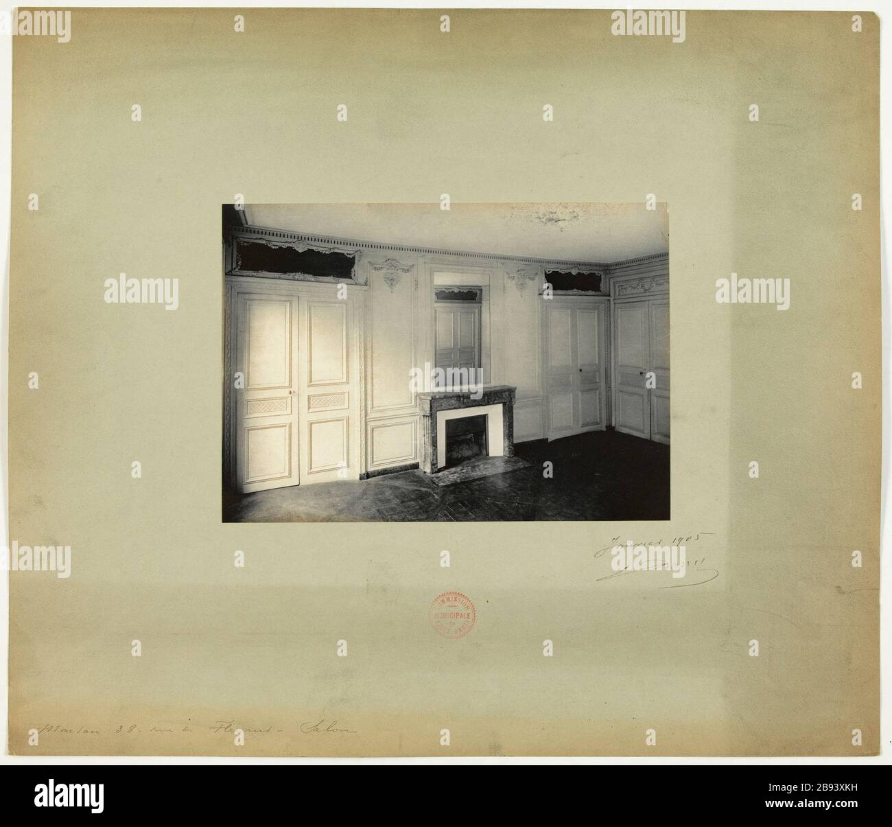 Maison 38 rue de Fleurus - salon. Vivre une maison, 38 rue de Fleurus, 6ème arrondissement, Paris Barry, Jean. Maison 38 rue de Fleurus - salon. 'Salon d'une maison, 38 rue de Fleurus, 6ème arrondissement, Paris'. Rage au gélatino-bromure d'argent. En 1905-01-1905-01. Paris, musée Carnavalet. Banque D'Images