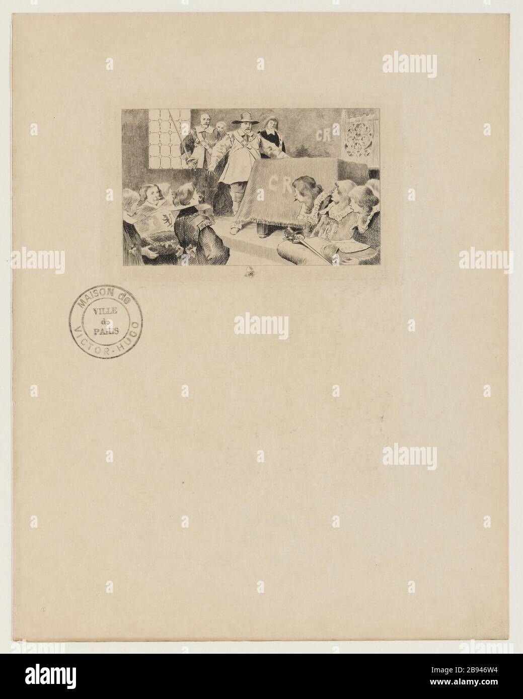 Cromwell, Act II scène I, salle de banquet dans la salle blanche. Banque D'Images