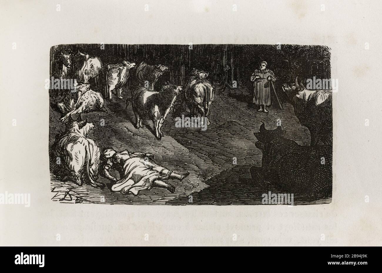 Une découverte. Illustration pour Honoré de Balzac, The Tales comical, Paris: General Society Library, 1855 (note: R8 ° Cc1405) Gustave Doré (1832-1883), dessinateur et Eugène rouge'homme (1813-1886), graveur. 'Une trouvaille.' Illustration pour Honoré de Balzac, 'les Contes drolatiquess', Paris : Société générale de librairie, 1855'. Paris, Maison de Balzac. Banque D'Images