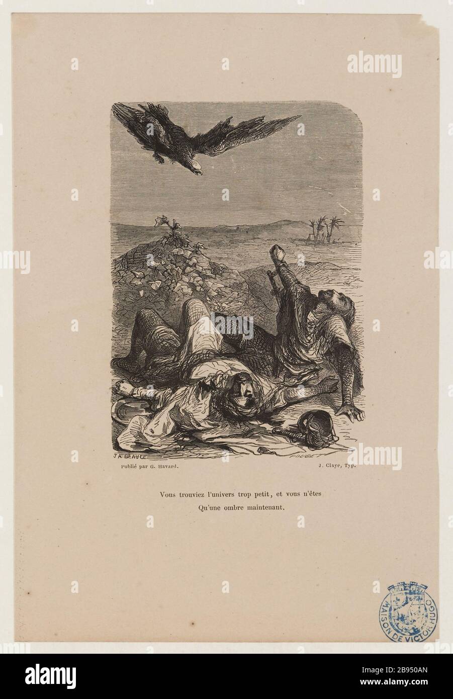 [Contemplations, Livre III, VI: Source] vous avez pensé l'univers trop petit, et vous êtes / cette ombre maintenant Banque D'Images