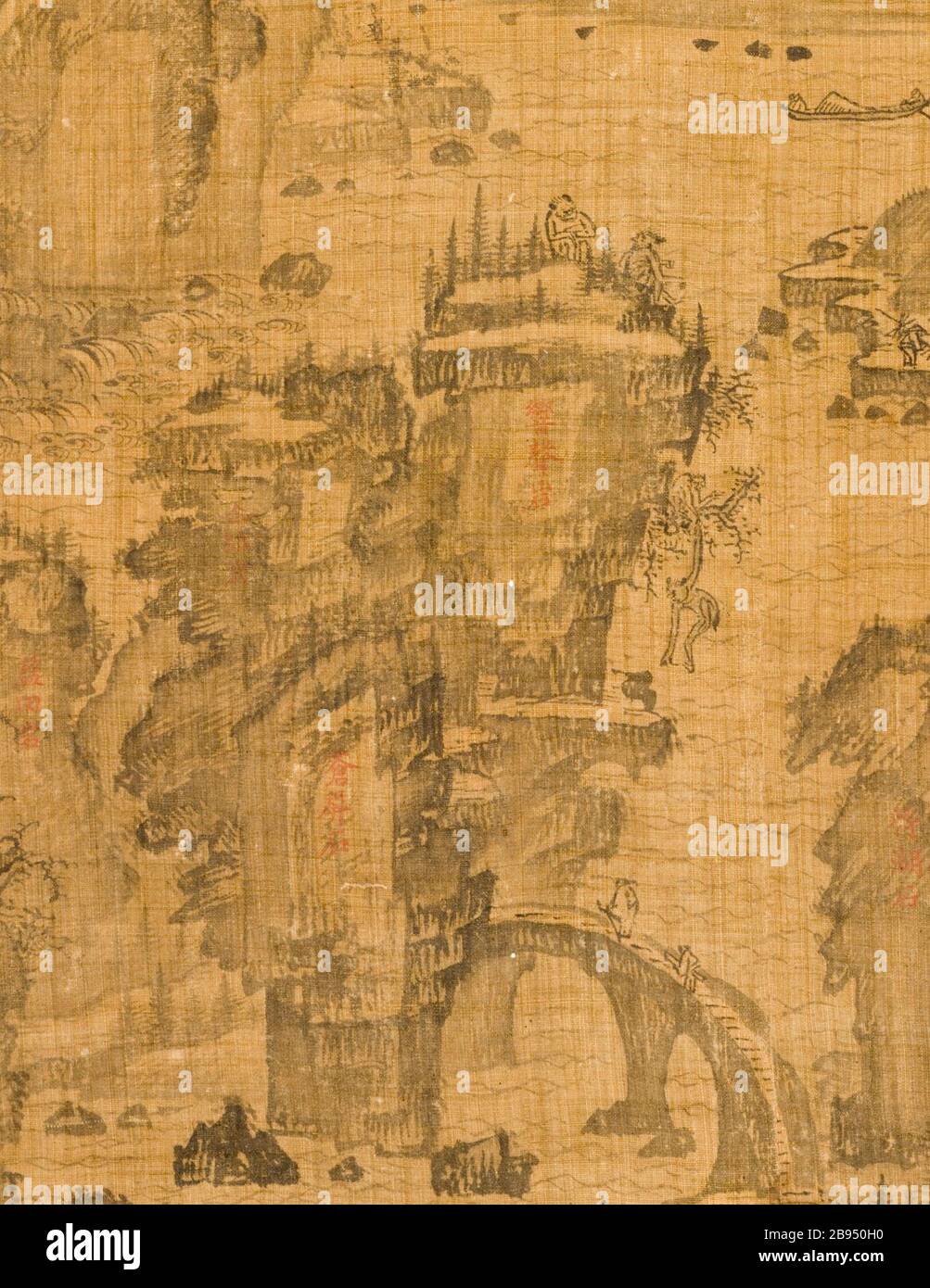 "Le sixième des neuf virages Le Mont Wuyi, Chine (image 3 de 5) ; Anglais : Corée, Korean, Dynastie Joseon (1392-1910), 17e siècle encre, défilement pendaison sur ramie chanvre ou de droit : 20 3/4 x 23 1/8 in. (52,71 x 58,74 cm) ; le mont : 48 3/4 x 25 in. (123,83 x 63,5 cm) ; rouleau presseur : 27 1/4 in. (69,22 cm) achetés avec les fonds du musée (M2000.15.20) ; l'art coréen date du 17ème siècle QS:P571, +1650-00-00T00:00:00Z/7 ; ' Banque D'Images