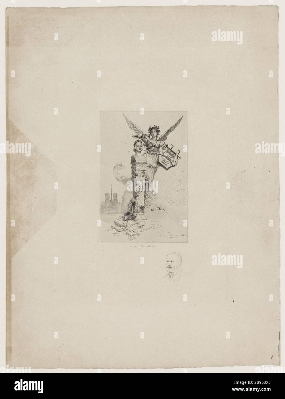 1. Buste de Victor Hugo, par David d'Angers Banque D'Images