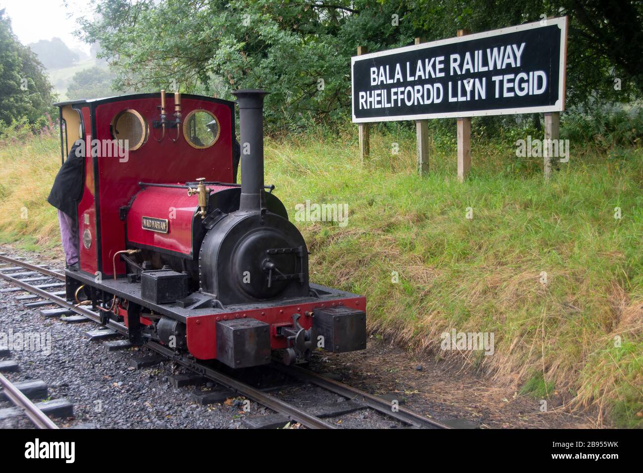 Moteur à vapeur à voie étroite, 'Mad Marion', construit en 1903, à Bala Lake Railway, Bala, Gwynedd, Pays de Galles Banque D'Images