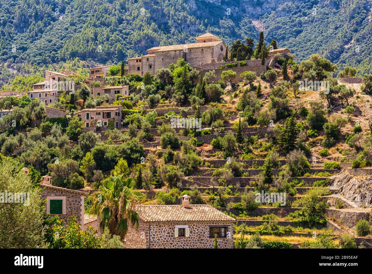 La ville de Deià à Majorque Banque D'Images