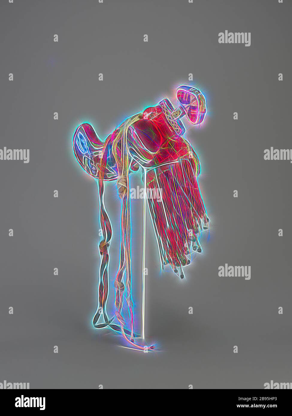 Épée et gaine cérémonielles, peuple Oowo, fin du XIXe siècle - début du XXe siècle, perles de verre, tissu, ivoire, fer, environ. L:18 po. (Épée dans la gaine), environ L:26 in. (Avec des éléments suspendus), l'art africain, repensé par Gibon, le design de glanissement chaleureux et gai de la luminosité et des rayons de lumière radiance. L'art classique réinventé avec une touche moderne. La photographie inspirée du futurisme, qui embrasse l'énergie dynamique de la technologie moderne, du mouvement, de la vitesse et révolutionne la culture. Banque D'Images