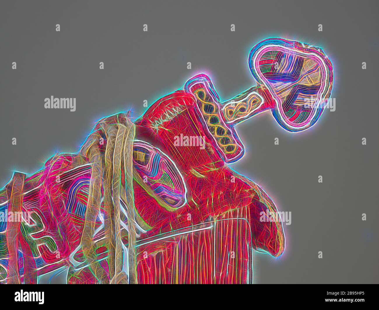 Épée et gaine cérémonielles, peuple Oowo, fin du XIXe siècle - début du XXe siècle, perles de verre, tissu, ivoire, fer, environ. L:18 po. (Épée dans la gaine), environ L:26 in. (Avec des éléments suspendus), l'art africain, repensé par Gibon, le design de glanissement chaleureux et gai de la luminosité et des rayons de lumière radiance. L'art classique réinventé avec une touche moderne. La photographie inspirée du futurisme, qui embrasse l'énergie dynamique de la technologie moderne, du mouvement, de la vitesse et révolutionne la culture. Banque D'Images