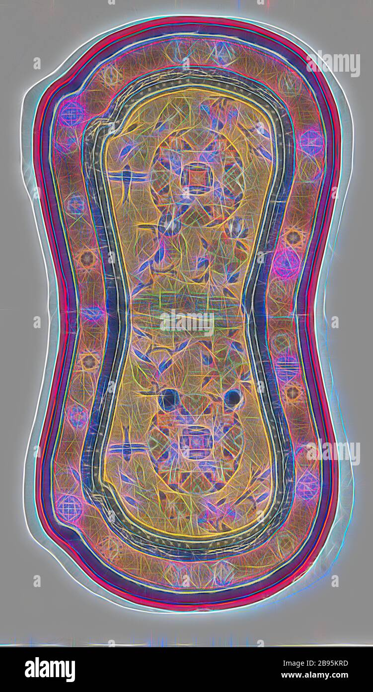 Tapis de selle, 1800-1825, laine, coton, 52-1/8 x 26-5/8 in., étiquette: Notation manuscrit à encre noire dans la main du XIXe siècle, textile et Fashion Arts, repensée par Gibon, conception de glanissement chaleureux et gai de luminosité et rayons de lumière radiance. L'art classique réinventé avec une touche moderne. La photographie inspirée du futurisme, qui embrasse l'énergie dynamique de la technologie moderne, du mouvement, de la vitesse et révolutionne la culture. Banque D'Images