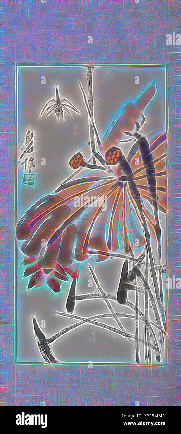 Lotus et Dragon Fly, Qi Baishi (chinois, 1863-1957), moderne {période chinoise}, date inconnue, encre et couleur sur papier, 26-1/8 x 13-3/8 po. (image) 36-13/16 x 16-9/16 po. (Dans l'ensemble), Seal: Bai signé: Baishi Made (zuo), l'art asiatique, réinventé par Gibon, le design de gai gai chaud brillant de luminosité et de rayons de lumière radiance. L'art classique réinventé avec une touche moderne. La photographie inspirée du futurisme, qui embrasse l'énergie dynamique de la technologie moderne, du mouvement, de la vitesse et révolutionne la culture. Banque D'Images