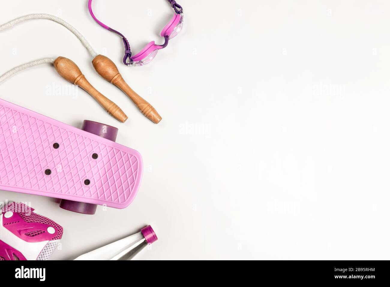 Accessoires de sport pour les loisirs actifs. Concept de mode de vie sain. Banque D'Images