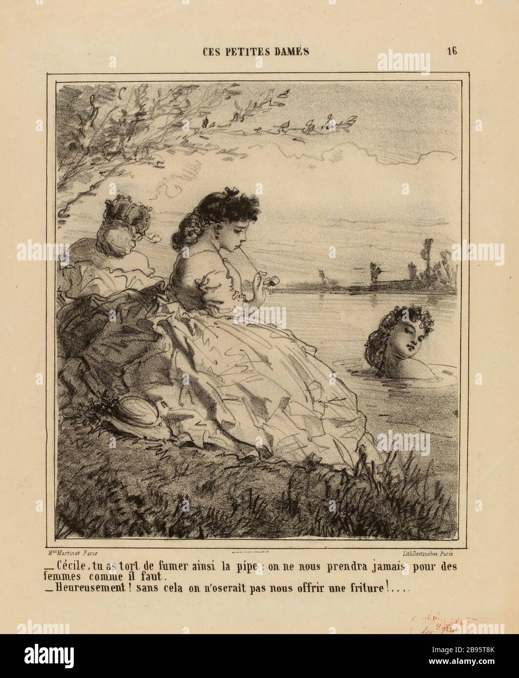 CES PETITES DAMES. [Plaque n° 16] (enregistrée sous) | 2ème suivant 1862-1863 (titre factice). Banque D'Images