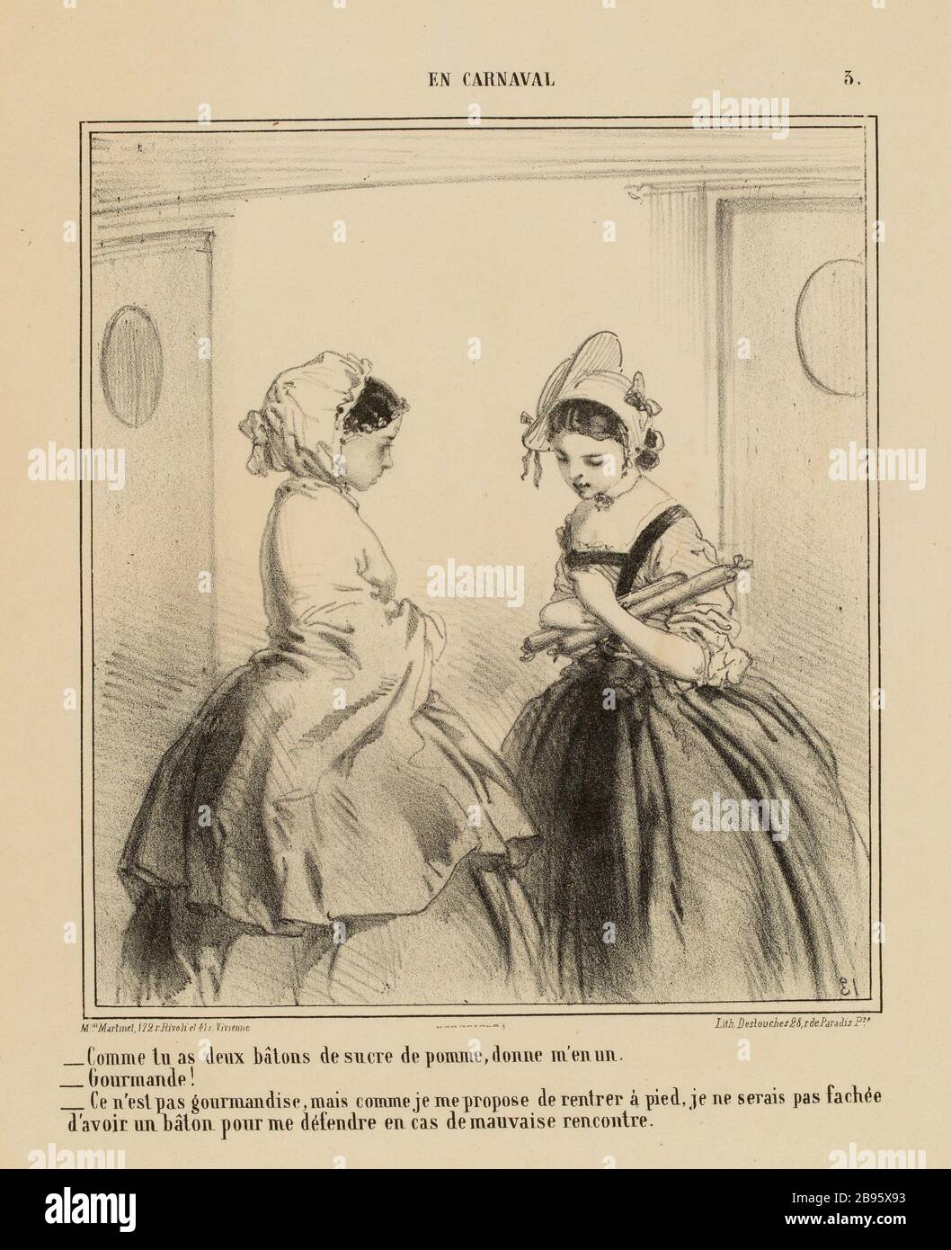 AU CARNAVAL. [Non 3 conseils] (sécurité (lettre)) | 3ème après 1863. (titre factice) Banque D'Images