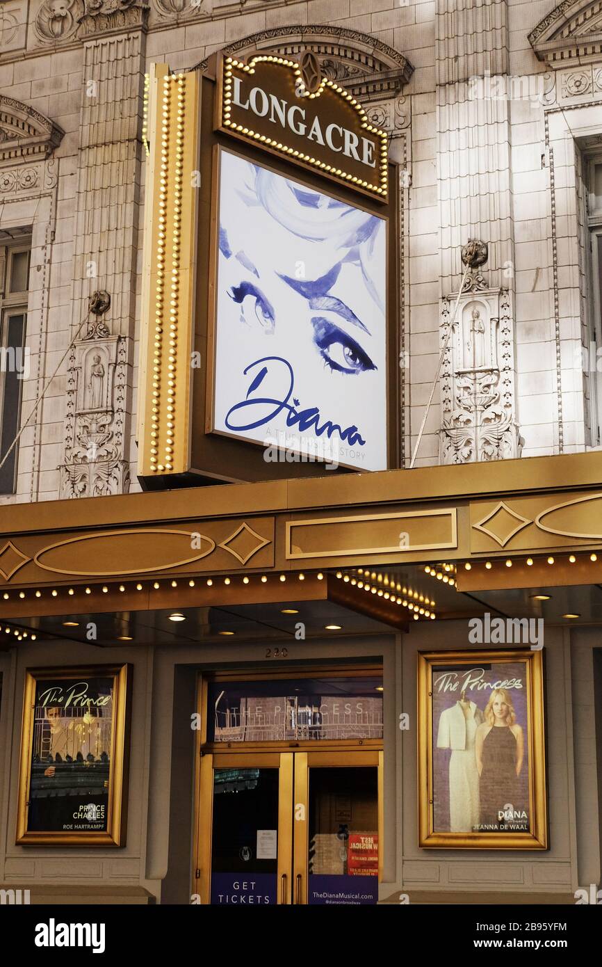Fermé Diana show sur broadway dans Times Square, New york mars 2020 Banque D'Images