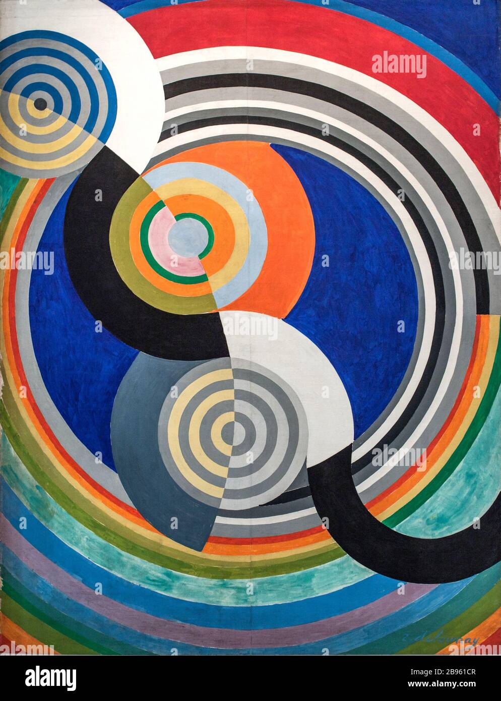 Tambour no 2, décoration pour le salon Tuileries Robert Delaunay (1885-1941). 'Rythme n°2, décoration pour le salon des Tuileries'. Huile sur étoile, 1938. Paris, musée d'Art moderne. Banque D'Images