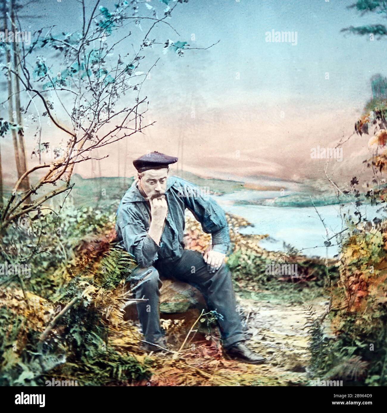 Une illustration victorienne de la chanson / poème 'Annie Laurie'. Il s'agit de l'image numéro 4. Il y a huit images au total, toutes sur Alay. Banque D'Images