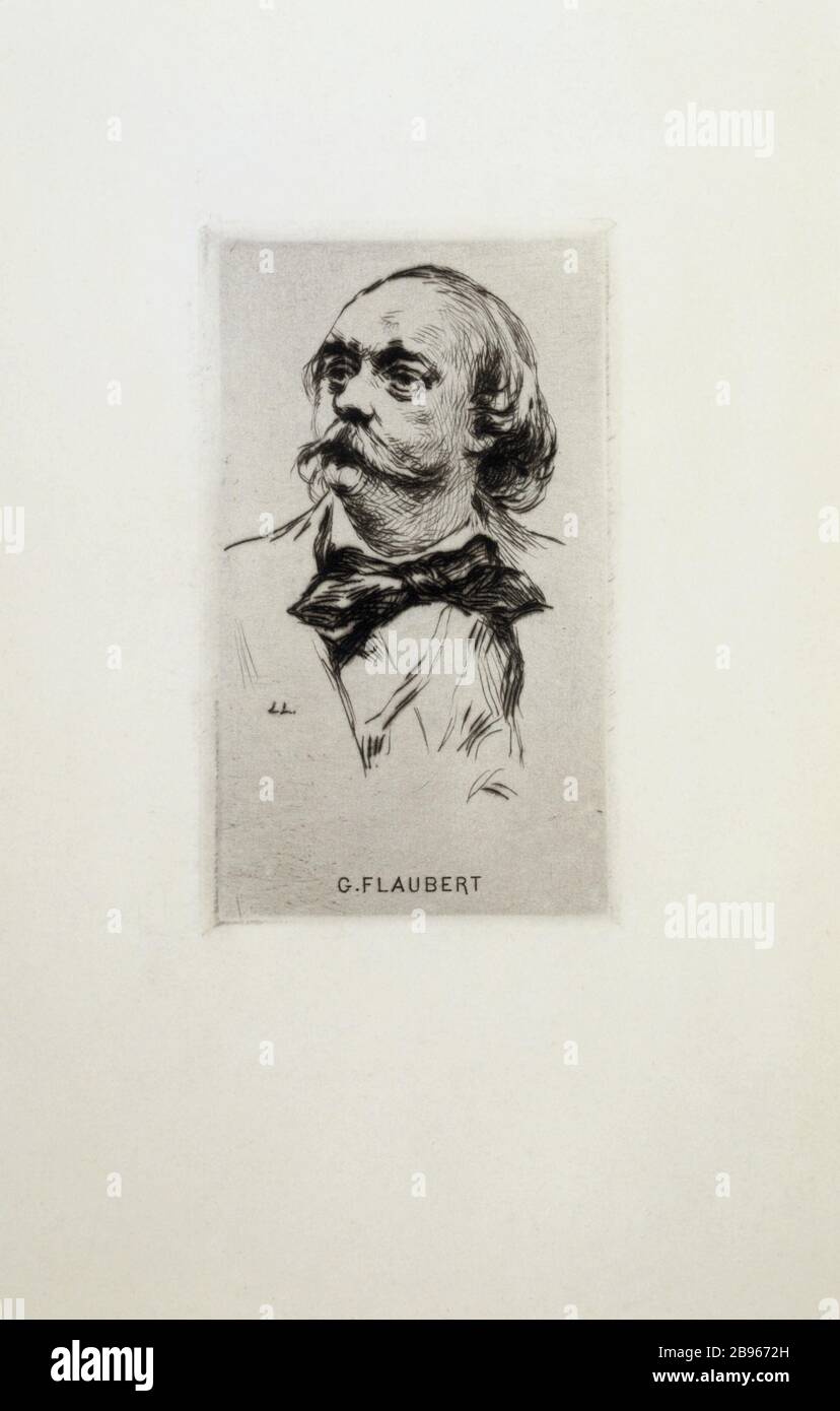 PORTRAIT Gustave Flaubert Portrait de Gustave Flaubert (1821-1880), écvain English. Paris, musée de la vie romantique. Banque D'Images