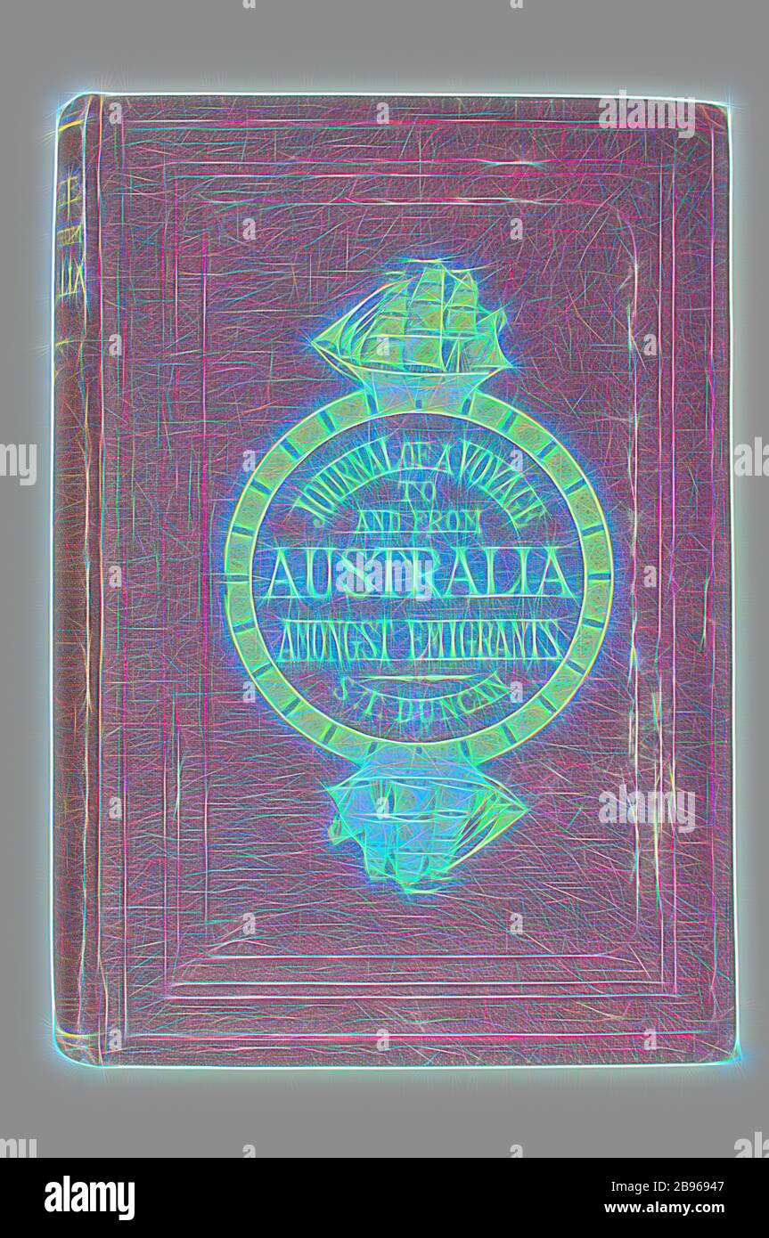 Livre - Sinclair Thomson Duncan, Ship 'Sex', 'Journal of a Voyage to & from Australia Amone Emigrants', 1884, livre intitulé 'Journal of a Voyage to Australia by the Cape of Good Hope, six mois in Melbourne, Et Retour en Angleterre par Cape Horn, y compris des scènes et des scènes sur la mer et la terre, par Sinclair Thomson Duncan. Première publication de James Gemmell, Édimbourg, 1884. Cette publication fournit un compte rendu détaillé et intéressant d'un voyage de la fin du XIXe siècle de l'Angleterre à l'Australie et de retour via, réimaginé par Gibon, conception de chaleureux gai lumineux de la luminosité et des rayons de lumière radian Banque D'Images