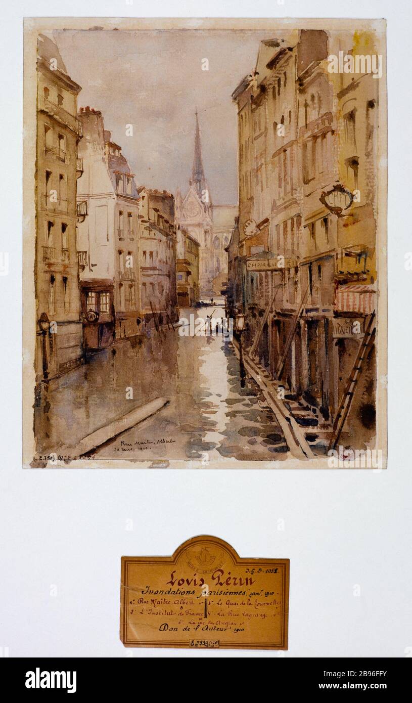 INONDATIONS LE MAÎTRE DE PARISIENNES, RUE ALBERT Louis Perin (1871-1940). « Inondations parisiennes, rue Maître Albert, janvier 1910. Paris, musée Carnavalet. Banque D'Images INONDATIONS LE MAÎTRE DE PARISIENNES, RUE ALBERT Louis Perin (1871-1940). « Inondations parisiennes, rue Maître Albert, janvier 1910. Paris, musée Carnavalet. Banque D'Images