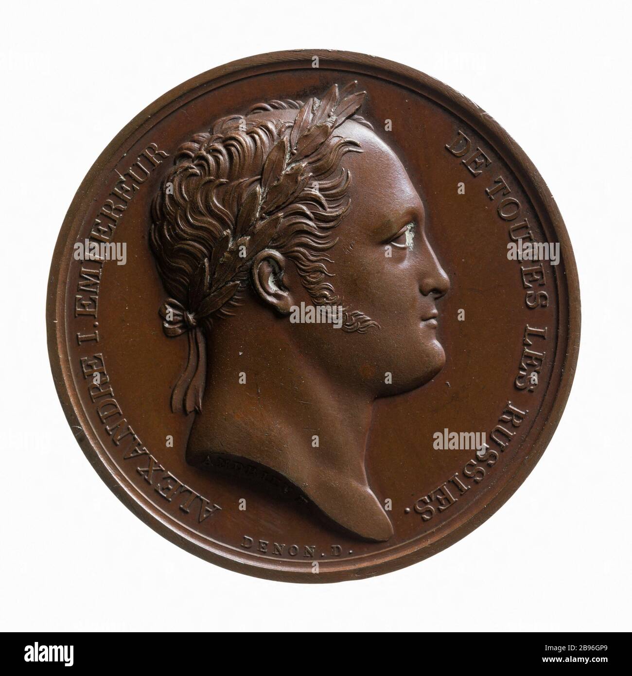 Alexandre I (1778-1825), empereur de Russie (1801-1825), Paris, 1814 Bertrand Andrieu (1761-1822) et Dominique vivant-Denon (1747-1825). Alexandre Ier (1778-1825), monsieur de Russie (1801-1825), à Paris, 1814. Bronze. Paris, musée Carnavalet. Banque D'Images