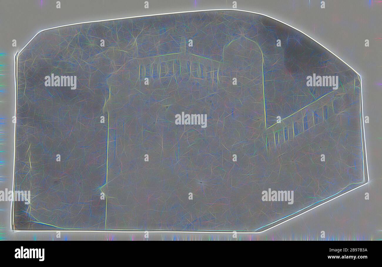 Lacock Abbey Roofline, William Henry Fox Talbot (anglais, 1800 - 1877), 1839, négatif de dessin photogénique, éventuellement bromure fixe, 9,5 × 14,6 cm (3 3/4 × 5 3/4 in.), réinventé par Gibon, conception de glanissement chaud et gai de luminosité et de rayons de lumière radiance. L'art classique réinventé avec une touche moderne. La photographie inspirée du futurisme, qui embrasse l'énergie dynamique de la technologie moderne, du mouvement, de la vitesse et révolutionne la culture. Photo Stock