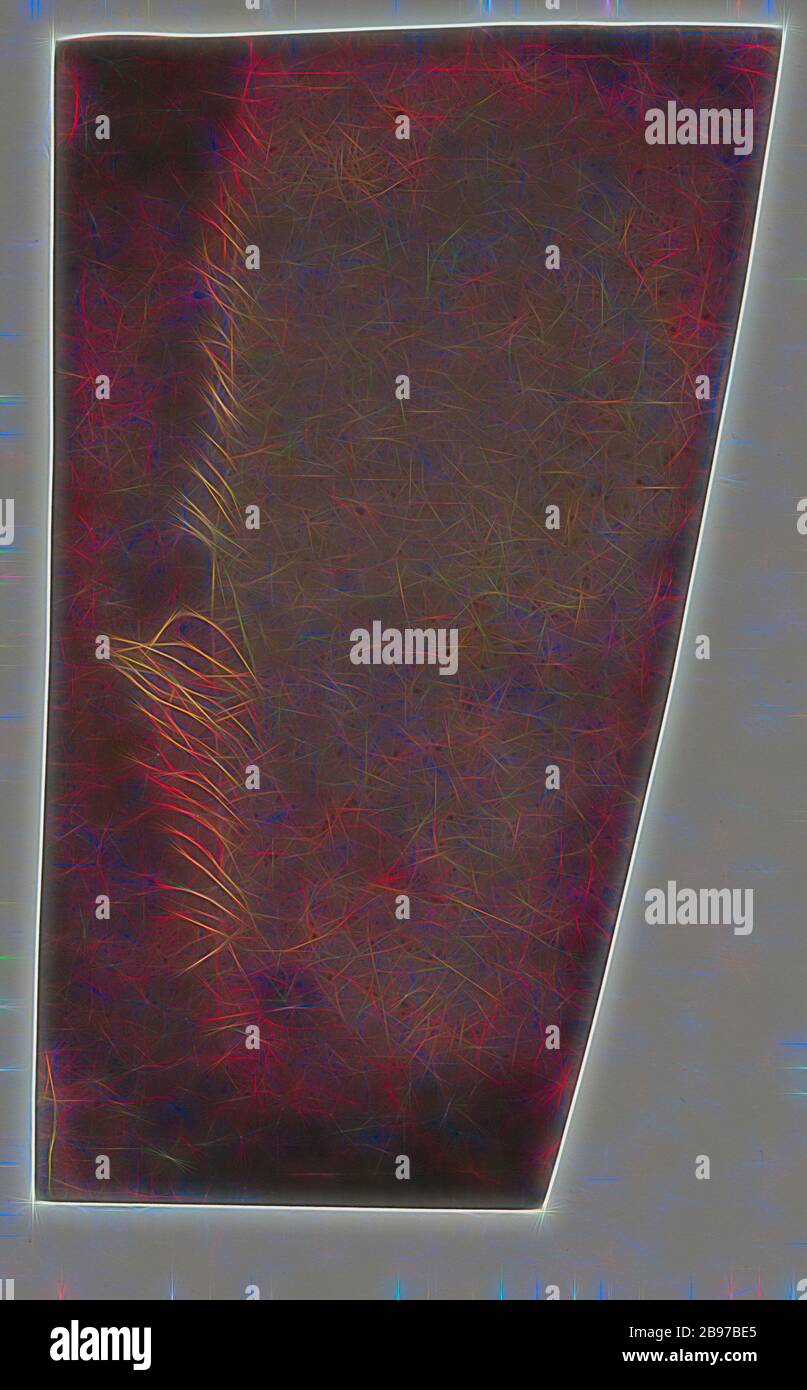 Linen, William Henry Fox Talbot (anglais, 1800 - 1877), Angleterre, vers 1835, négatif de dessin photogénique, 11,1 × 4,8 cm (4 3/8 × 1 7/8 in.), repensé par Gibon, design de glanissement chaleureux et gai de luminosité et de rayons de lumière radiance. L'art classique réinventé avec une touche moderne. La photographie inspirée du futurisme, qui embrasse l'énergie dynamique de la technologie moderne, du mouvement, de la vitesse et révolutionne la culture. Photo Stock
