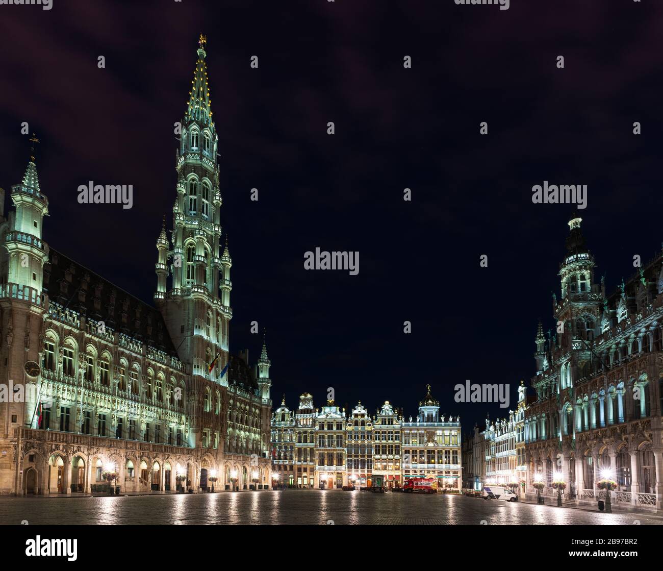 La Grand place de nuit à Bruxelles, Belgique Banque D'Images