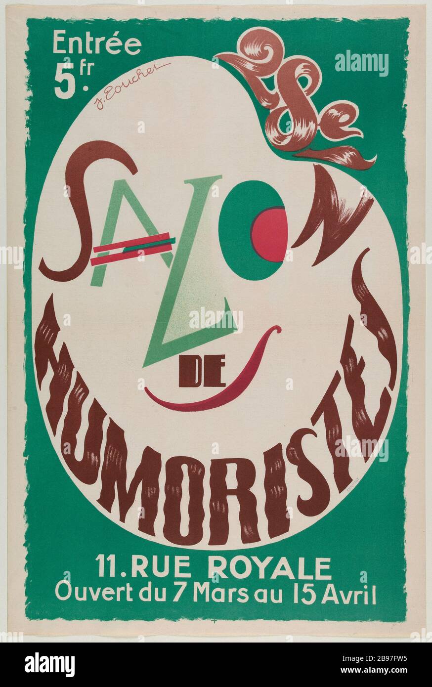 28 E COMÉDIE ÉQUITABLE J. ZOUCHER. '28ème salon des Humoristes'. Lithographie, 1935. Paris, musée Carnavalet. Banque D'Images