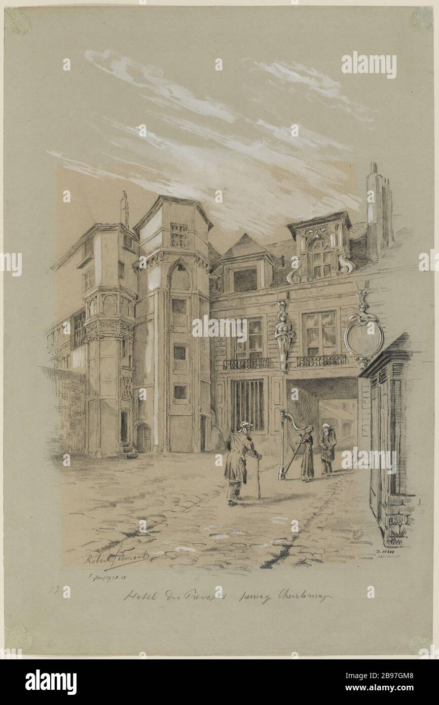 Hôtel provost, passage de Charlemagne, 4ème arrondissement Banque D'Images