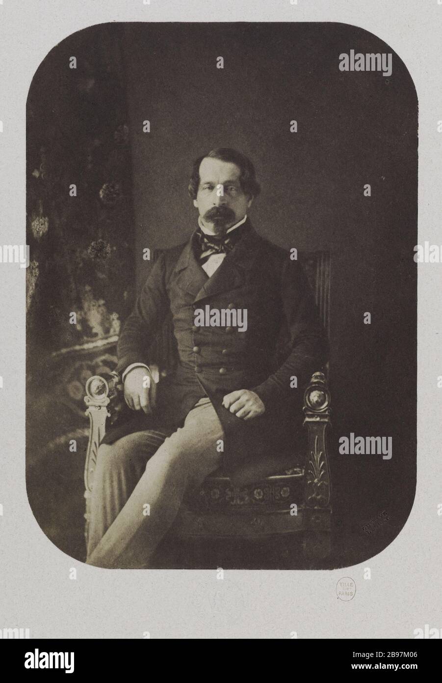 Portrait de Louis Napoléon Bonaparte Président du prince, futur empereur Napoléon III (1808-1873). 'Portrait de Louis Napoléon Bonaparte en Prince-Président, futur empereur Napoléon III (1808-1873)'. Papier salé, 1852. Photo de Gustave le Gray (1820-1884). Paris, musée Carnavalet. Banque D'Images