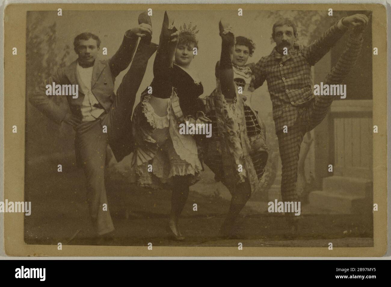 PORTRAIT DES DANSEURS ET DES DANSEURS Louise Weber dite la Goulue (1866-1929), grille d'Egout, Valentin le fossile et un inconnu, danseures de Cancan 1881-1891. Paris, musée Carnavalet. Banque D'Images