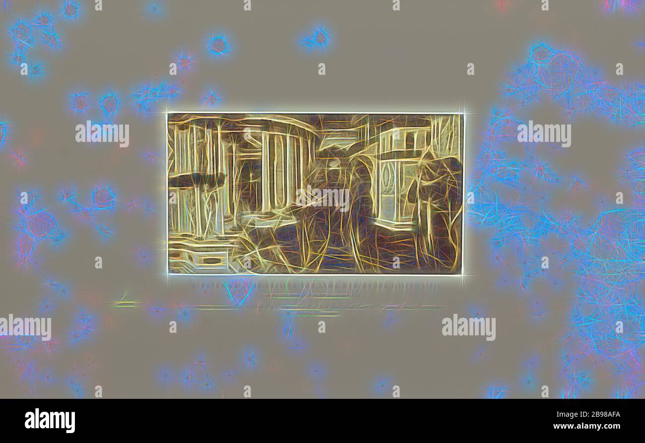 Saint Peter et Saint John Healing the lame Man, par FRA Filippo Lippi, Caldesi & Montecchi (britannique, active 1850), Londres, Angleterre, 1858, imprimé argentique, 12.8 × 23.5 cm (5 1/16 × 9 1/4 po), réimaginé par Gibon, design de lumière chaude et gaie rayonnant de lumière et de rayonnement. L'art classique réinventé avec une touche moderne. Photographie inspirée par le futurisme, embrassant l'énergie dynamique de la technologie moderne, le mouvement, la vitesse et révolutionnez la culture. Banque D'Images