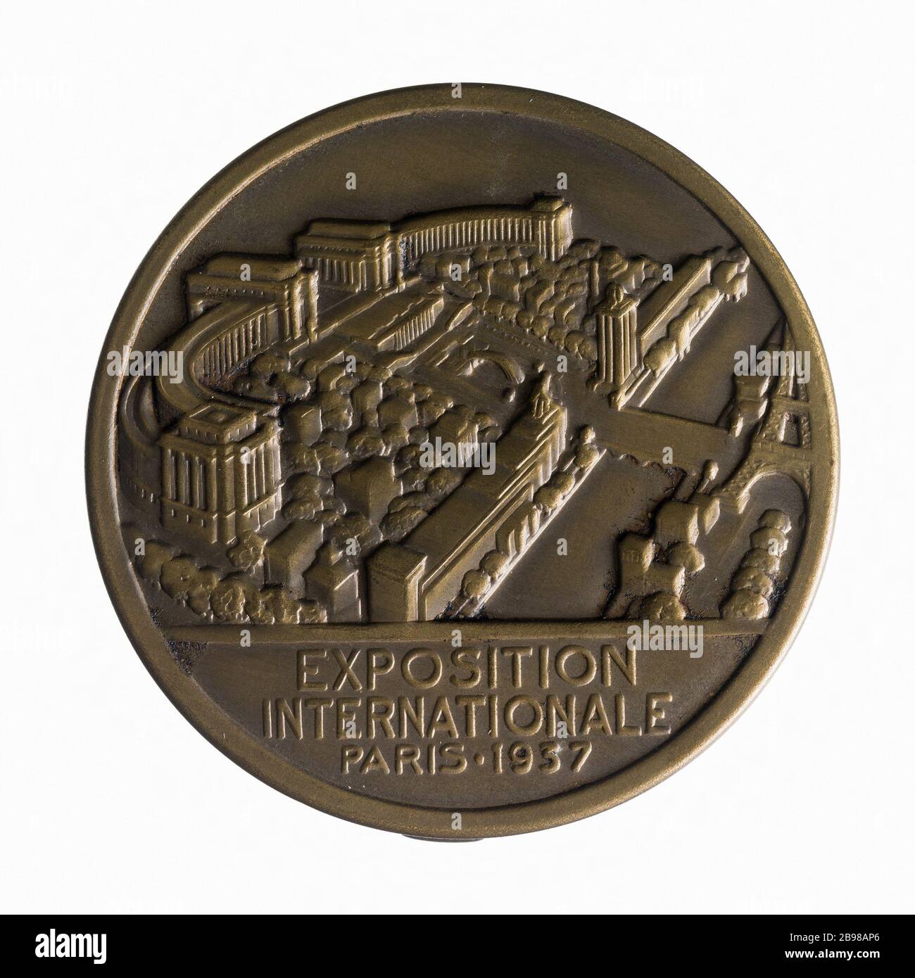 Box-Medal de l'exposition internationale de 1937, contenant dix photographies Anonyme. Cité-médaille de l'exposition internationale de 1937 en photo dix. Bronze. Paris, musée Carnavalet. Banque D'Images