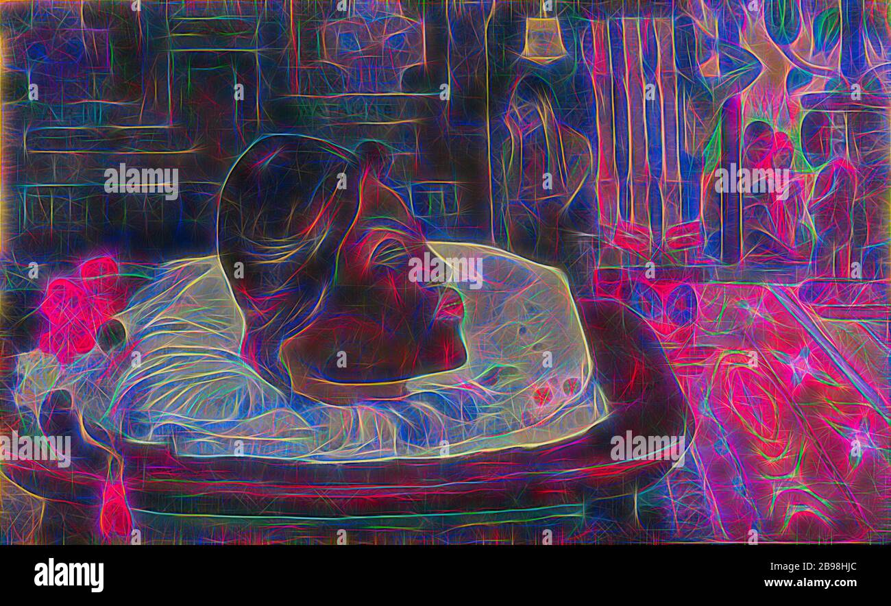 ArII Matamoe (l'extrémité royale), Paul Gauguin (français, 1848 - 1903), Tahiti, 1892, huile sur tissu grossier, 45.1 × 74.3 cm (17 3/4 × 29 1/4 po), réimaginé par Gibon, design de lumière chaude et gaie rayonnant de lumière et de rayonnement. L'art classique réinventé avec une touche moderne. Photographie inspirée par le futurisme, embrassant l'énergie dynamique de la technologie moderne, le mouvement, la vitesse et révolutionnez la culture. Banque D'Images
