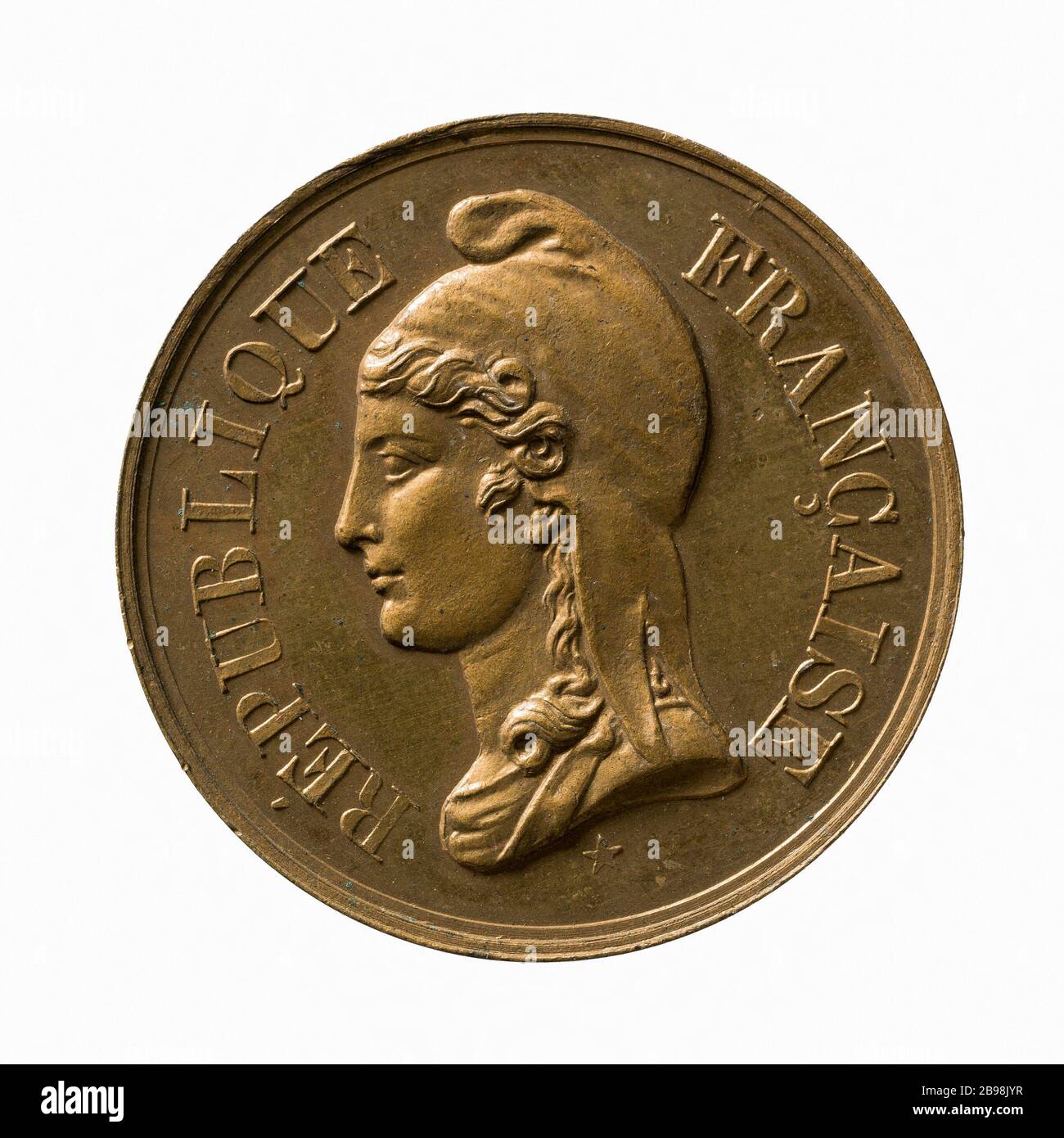 Hommage à la République sociale, 1848 (titre factice) hommage à la République sociale, 1848. Laiton et bronze, fusion de deux médailles. 1848. Paris, musée Carnavalet. Banque D'Images