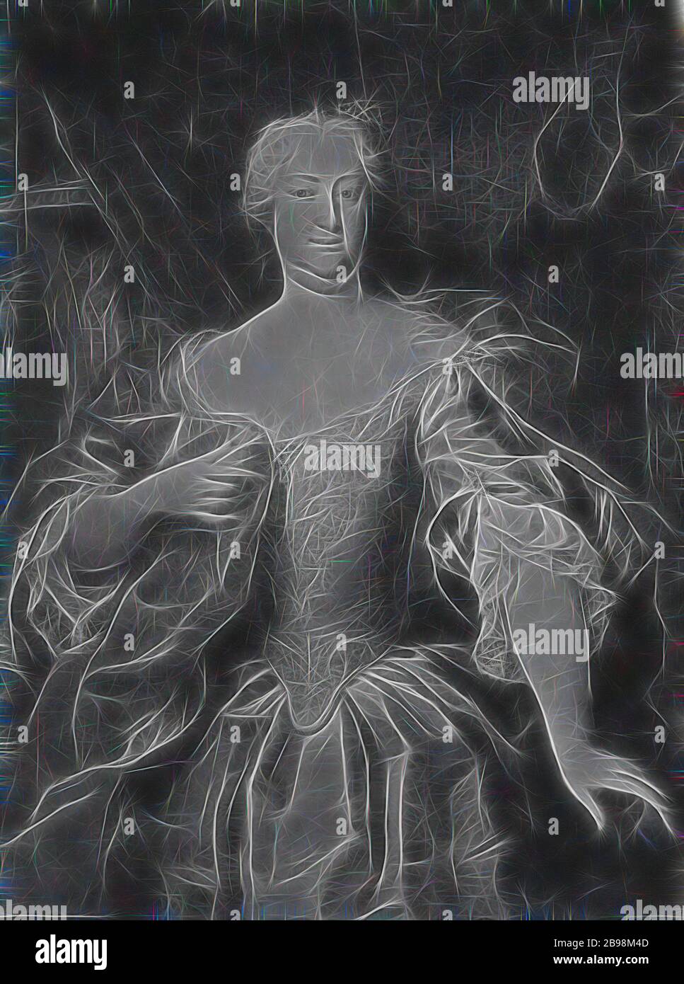 Attribué à Martin van Meytens, Elisabet Kristina, 1691-1750, Princesse de Braunschveig-Blankenburg, Reine de l'impératrice, peinture, portrait, Elisabeth Christine de Brunswick-Wolfenbuttel, 1737, huile sur toile, hauteur, 126 cm (49.6 pouces), largeur, 100 cm (39.3 pouces), signé, Von Meithen 1737 Fe, réimaginé par Gibon, Gibon, design chaleureux et joyeux, lumineux et radiance des rayons lumineux. L'art classique réinventé avec une touche moderne. Photographie inspirée par le futurisme, embrassant l'énergie dynamique de la technologie moderne, le mouvement, la vitesse et révolutionnez la culture. Banque D'Images