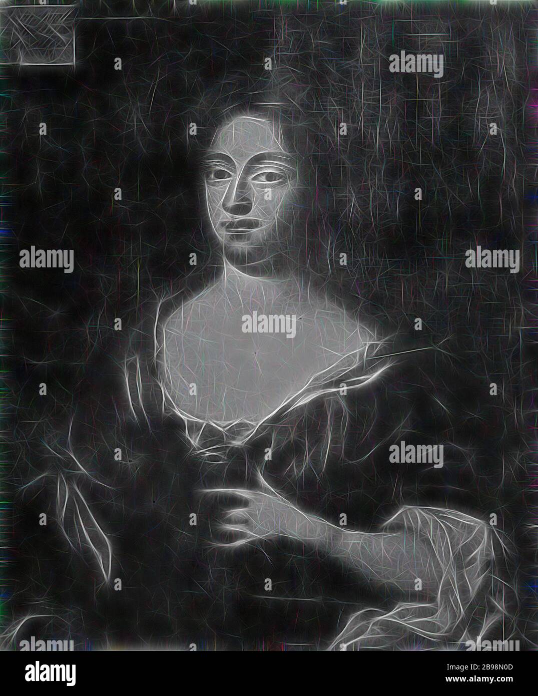 Maria Amalia, 1653-1711, duchesse de la région du Kurland Comtesse de Hessen-Kassel, peinture, huile sur toile, hauteur, 83 cm (32.6 pouces), largeur, 70 cm (27.5 pouces), réimaginé par Gibon, conception de chaleureux brillant gai de luminosité et de rayons de lumière radiance. L'art classique réinventé avec une touche moderne. Photographie inspirée par le futurisme, embrassant l'énergie dynamique de la technologie moderne, le mouvement, la vitesse et révolutionnez la culture. Banque D'Images